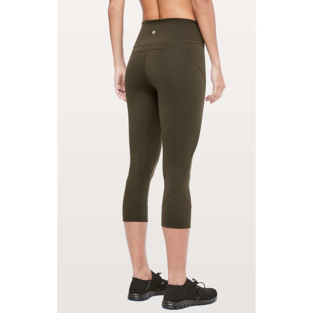 Lululemon In Movement Crop *Everlux 19"‎ Dark Olive